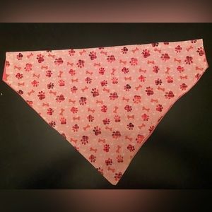 Handmade Pink Paw Prints and Bones Pet Bandana